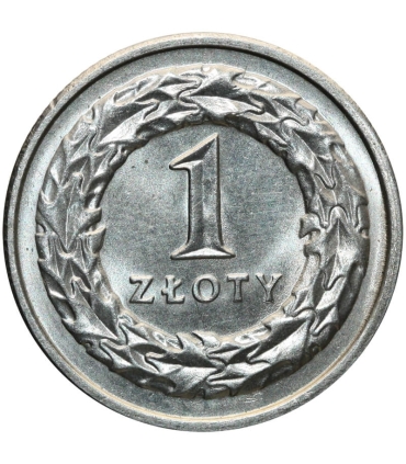 1 złoty, 1992, stan 1-, z rolki bankowej
