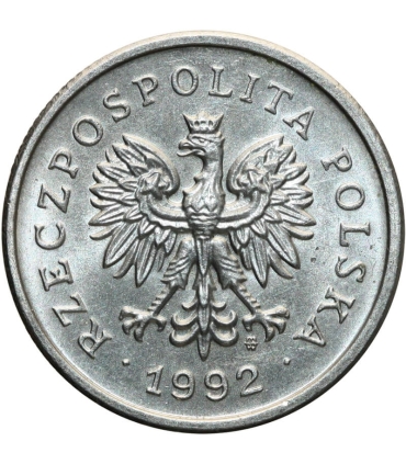 1 złoty, 1992, stan 1-, z rolki bankowej