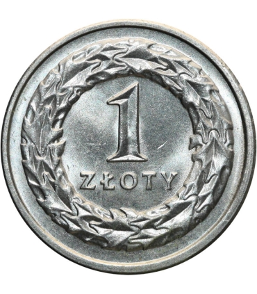 1 złoty, 1992, stan 1-, z rolki bankowej