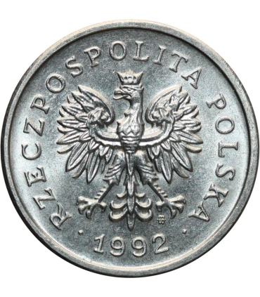 1 złoty, 1992, stan 1-, z rolki bankowej