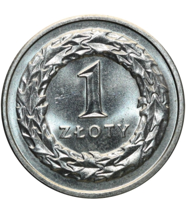 1 złoty, 1992, stan 1-, z rolki bankowej