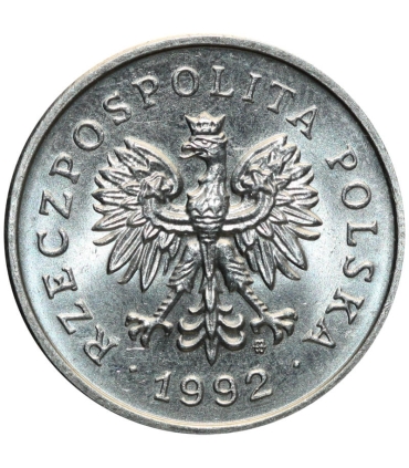 1 złoty, 1992, stan 1-, z rolki bankowej