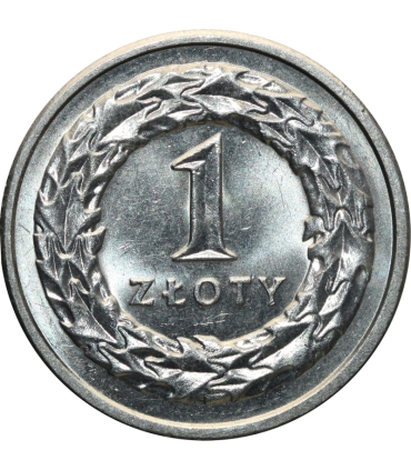 1 złoty, 1992, stan 1-, z rolki bankowej