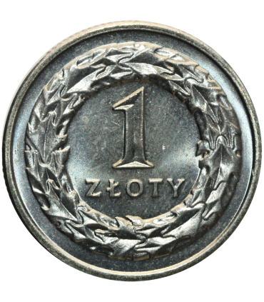 1 złoty, 1992, stan 1-, z rolki bankowej