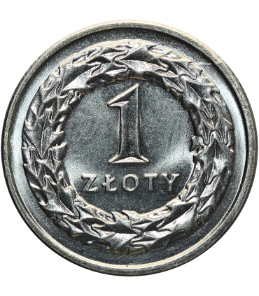 1 złoty, 1992, stan 1-, z rolki bankowej