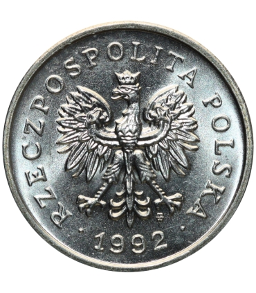 1 złoty, 1992, stan 1-, z rolki bankowej