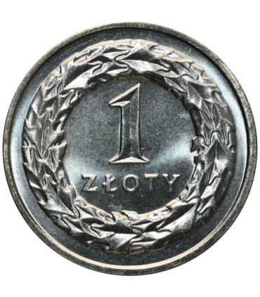 1 złoty, 1992, stan 1-, z rolki bankowej