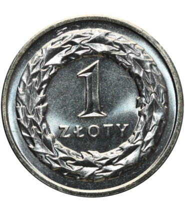 1 złoty, 1992, stan 1-, z rolki bankowej