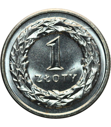 1 złoty, 1992, stan 1-, z rolki bankowej