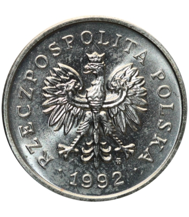1 złoty, 1992, stan 1-, z rolki bankowej