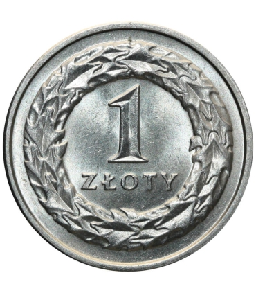 1 złoty, 1992, stan 1-, z rolki bankowej