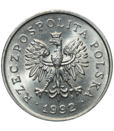 1 złoty, 1992, stan 1-, z rolki bankowej