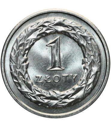1 złoty, 1992, stan 1-, z rolki bankowej