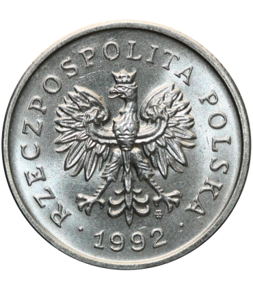 1 złoty, 1992, stan 1-, z rolki bankowej