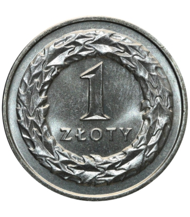 1 złoty, 1992, stan 1-, z rolki bankowej