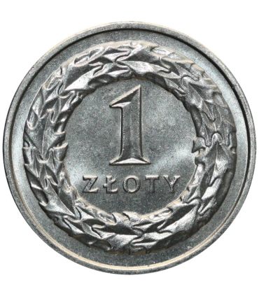 1 złoty, 1992, stan 1-, z rolki bankowej