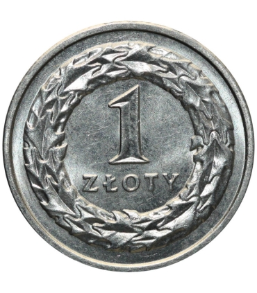 1 złoty, 1992, stan 1-, z rolki bankowej