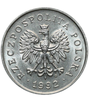 1 złoty, 1992, stan 1-, z rolki bankowej