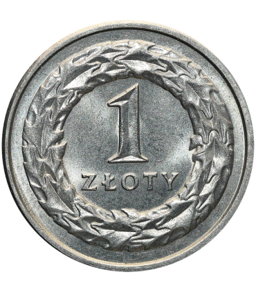 1 złoty, 1992, stan 1-, z rolki bankowej