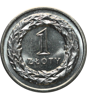 1 złoty, 1992, stan 1-, z rolki bankowej