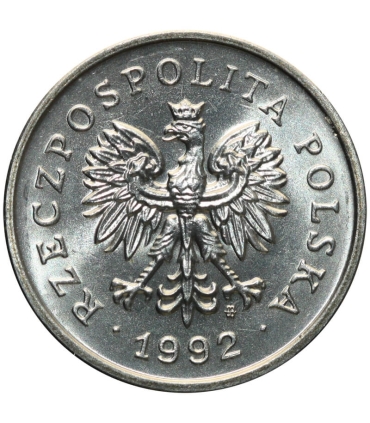 1 złoty, 1992, stan 1-, z rolki bankowej