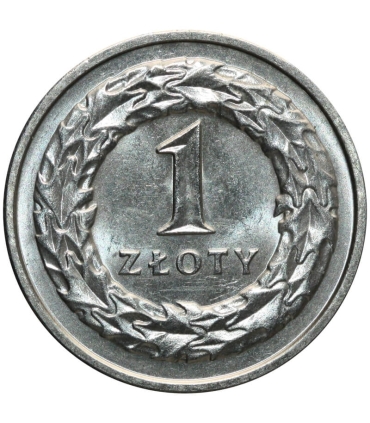 1 złoty, 1992, stan 1-, z rolki bankowej