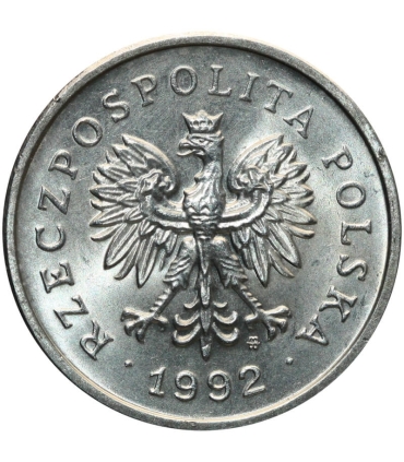 1 złoty, 1992, stan 1-, z rolki bankowej