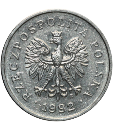 1 złoty, 1992, stan 1-, z rolki bankowej