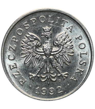 1 złoty, 1992, stan 1-, z rolki bankowej