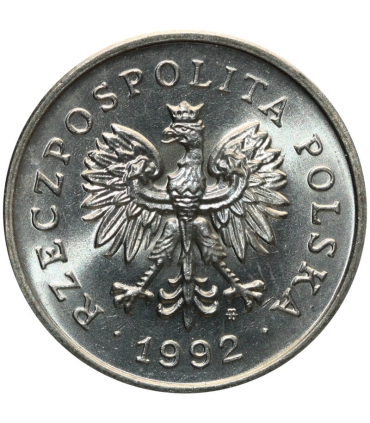 1 złoty, 1992, stan 1-, z rolki bankowej