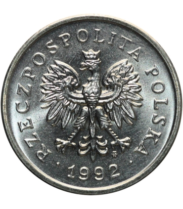 1 złoty, 1992, stan 1-, z rolki bankowej