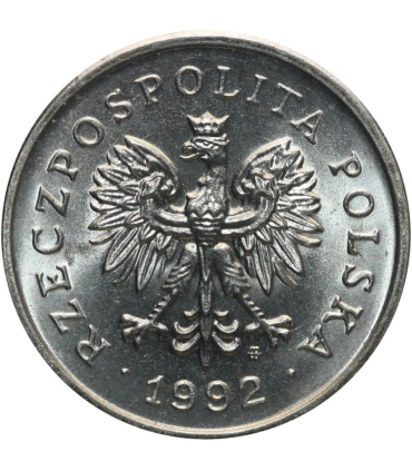 1 złoty, 1992, stan 1-, z rolki bankowej