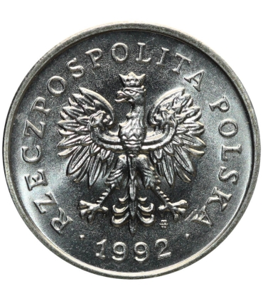 1 złoty, 1992, stan 1-, z rolki bankowej
