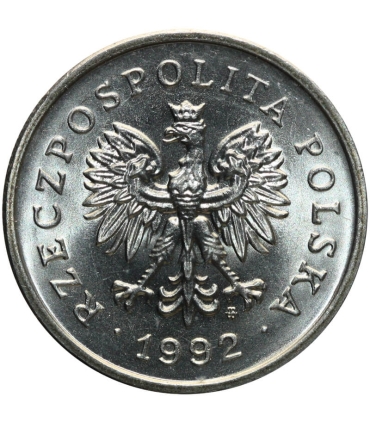 1 złoty, 1992, stan 1-, z rolki bankowej