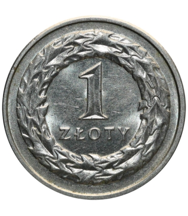 1 złoty, 1992, stan 1-, z rolki bankowej