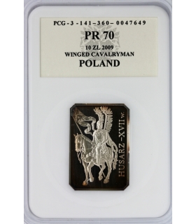 10 zł, Husarz XVII wiek, PCG PR70, patyna