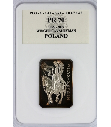 10 zł, Husarz XVII wiek, PCG PR70, patyna