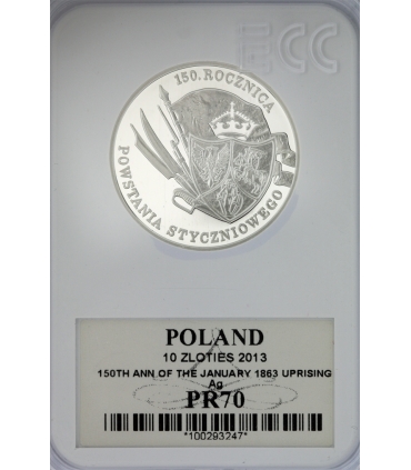 10 zł, 150-lecie Powstania Styczniowego,  2013, GCN PR70