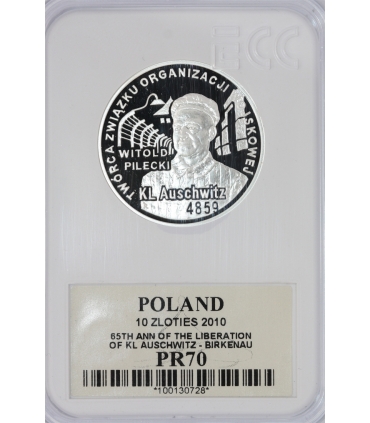 10 zł, 65. rocznica oswobodzenia KL Auschwitz-Birkenau, GCN PR70