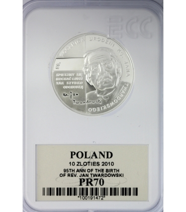 10 zł, 95. rocznica urodzin ks. Jana Twardowskiego, GCN PR70