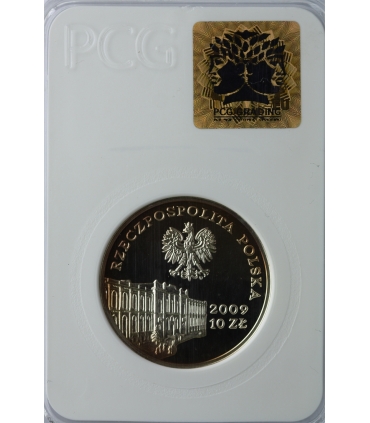 10 zł, 180 lat bankowości centralnej w Polsce, PCG PR70, patyna