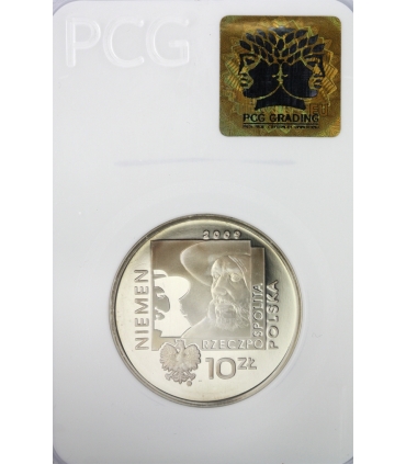 10 zł, Czesław Niemen okrągła, PR70 PCG, patyna