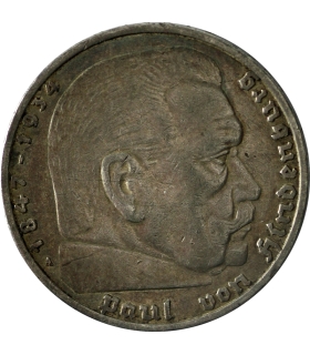 5 marek, Hindenburg, 1936, A, stan 3