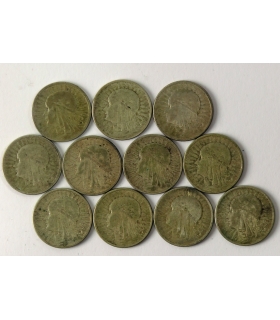 LOT 11 x 2 złote głowa kobiety 1932, 1933, 1934