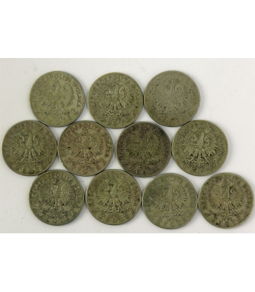 LOT 11 x 2 złote głowa kobiety 1932, 1933, 1934