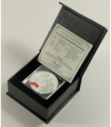 Medal pamiątkowy: 75. rocznica Powstania Warszawskiego (1.08–3.10.1944), srebro, etui