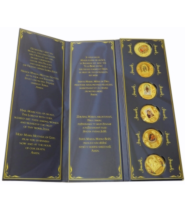 Zestaw medalowy „Ave Maria” – 6 pozłacanych medali 50 mm, kapsuły, etui, 2015