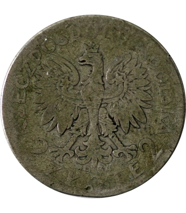 2 złote głowa kobiety 1933, stan 5