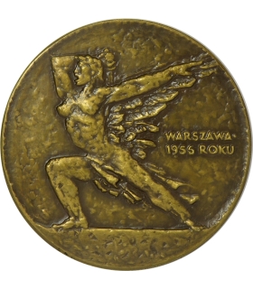 Medal PLL LOT – Władysław Sikorski, brąz, etui LOT, relief