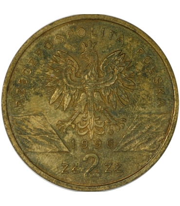 2 zł GN, Jeż (Erinaceus europaeus), nalot, patyna